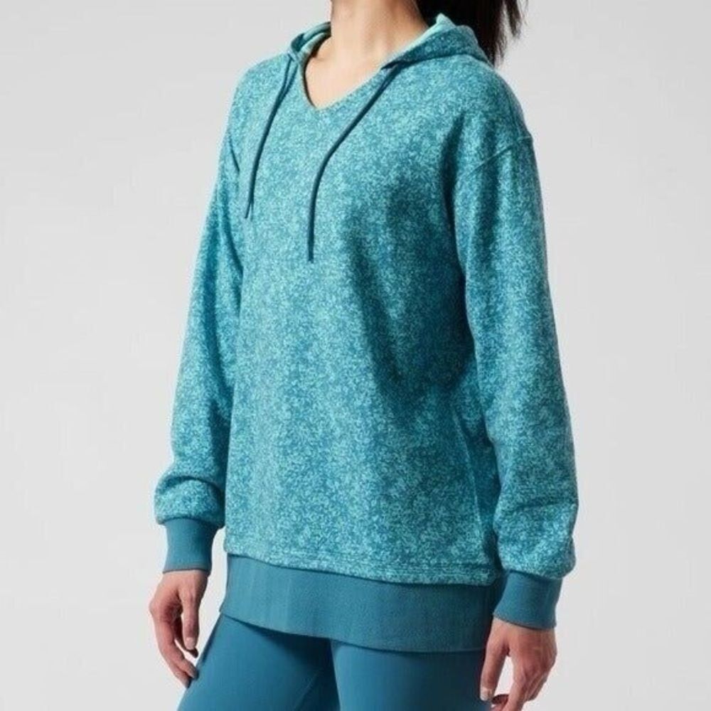 Athleta Sundown Alliance Oversized Teal Blue Hoodie